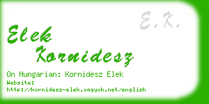 elek kornidesz business card